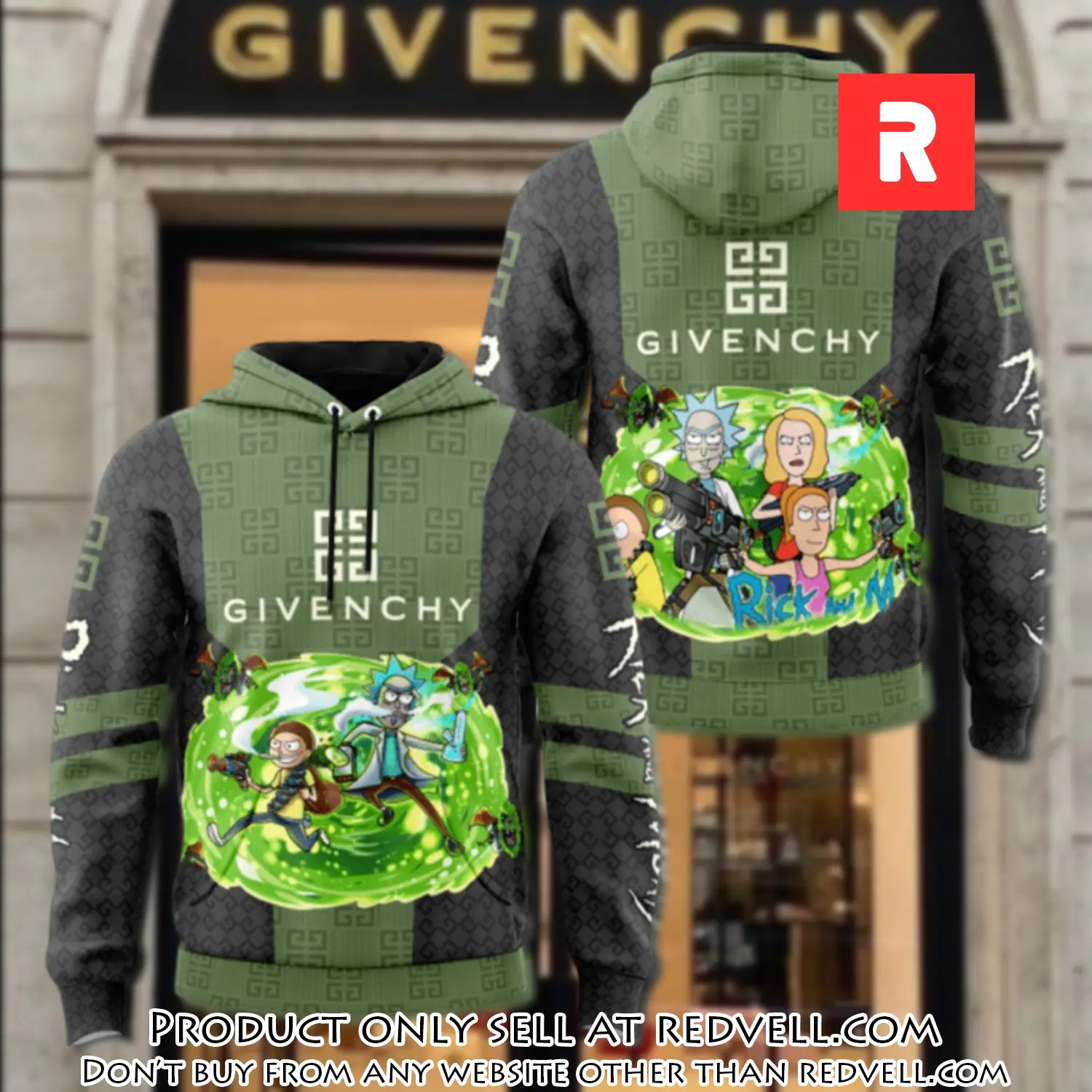 Givenchy rick and morty unisex hoodie luxury brand gifts  jh2009 rv4423637